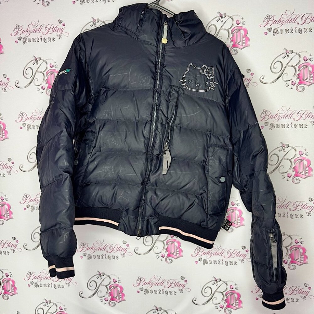 686 hello kitty coat jacket puffer winter 2005 rare vintage collectors item y2k